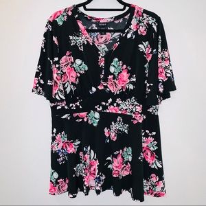 Torrid Plus Size Floral Flutter Sleeve Blouse